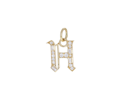 Foundrae Diamond Element Initial 'H' Pendant