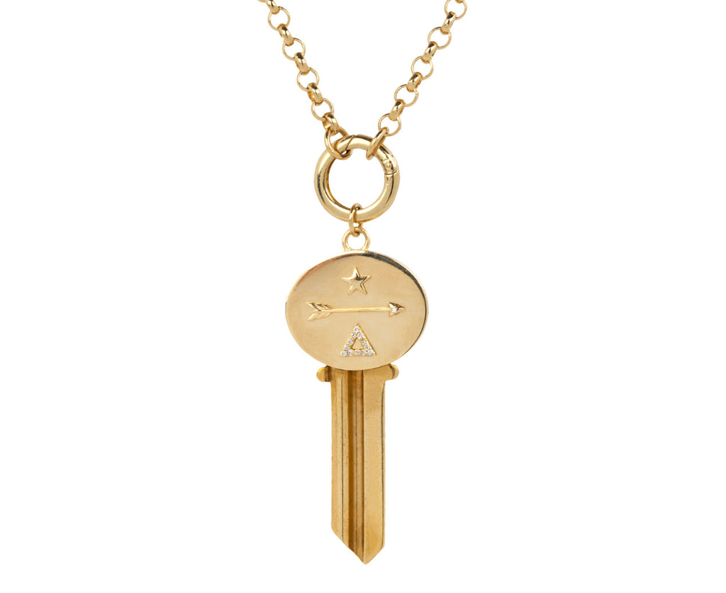 Foundrae Jewelry Diamond Dream Golden Key Pendant On Chain