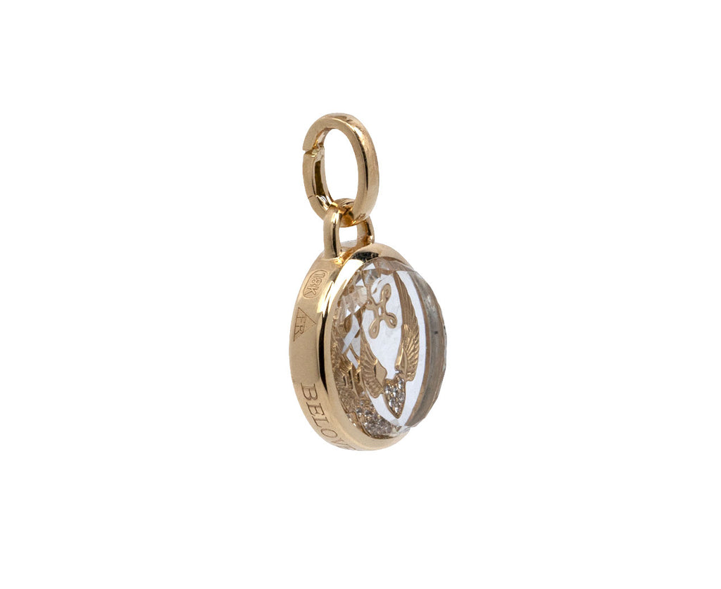 Foundrae Round Sealed Clear Quartz Beloved Gemstone Pendant ONLY Other Side