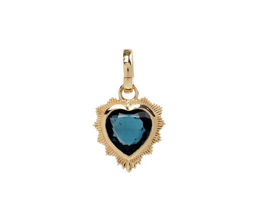 Foundrae London Blue Topaz Gemstone True Love Heart Medallion ONLY