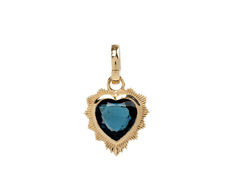 Foundrae London Blue Topaz Gemstone True Love Heart Medallion ONLY