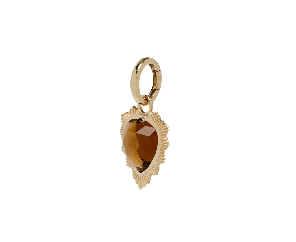 Foundrae Champagne Citrine True Love Heart Medallion ONLY Side View