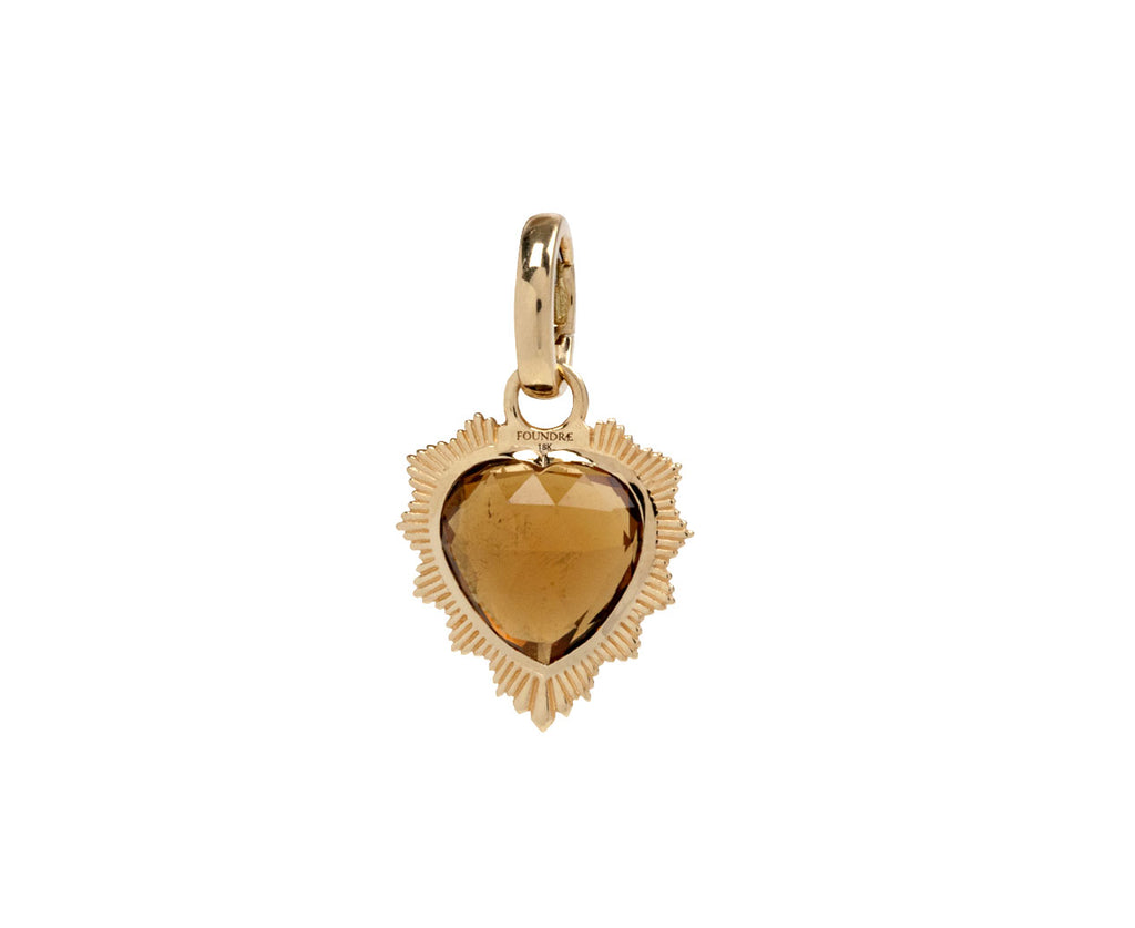 Foundrae Champagne Citrine True Love Heart Medallion ONLY Back View