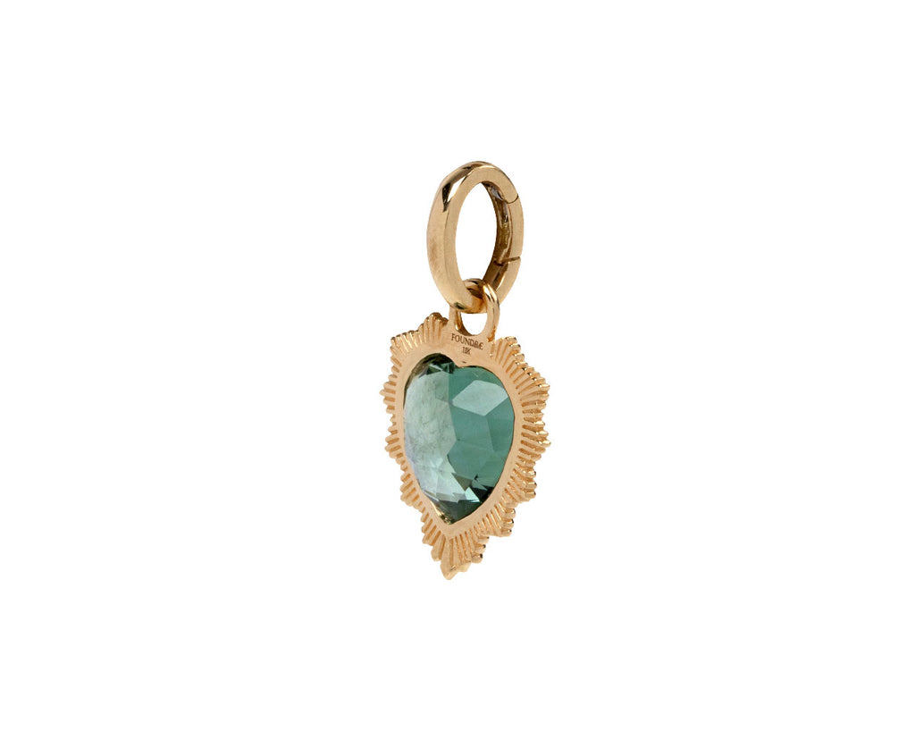 Foundrae Prasiolite Gemstone True Love Heart Medallion ONLY Side View