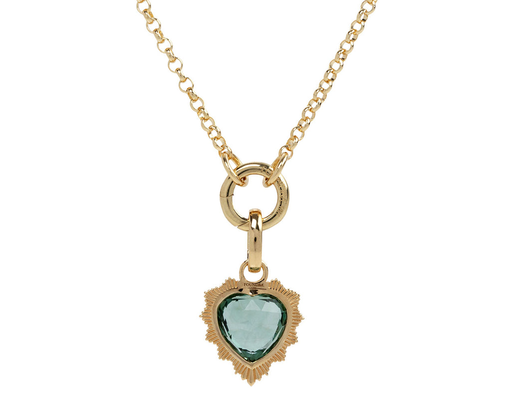 Foundrae Prasiolite Gemstone True Love Heart Medallion ONLY On Chain