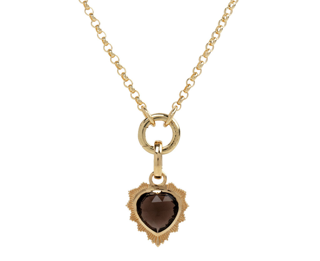 Foundrae Smoky Quartz Gemstone True Love Heart Medallion ONLY On Chain