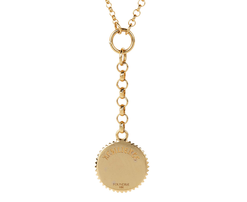 Foundrae Jewelry Mixed Belcher Chain and Baby Resilience Medallion Necklace Back