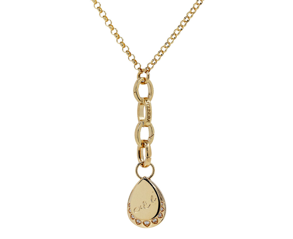 Foundrae Forever & Always a Pair Small Pear Medallion with Oval Pushgate On Chain