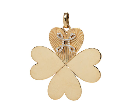 Foundrae Four Heart Clover with True Love Knot Oversized Medallion ONLY