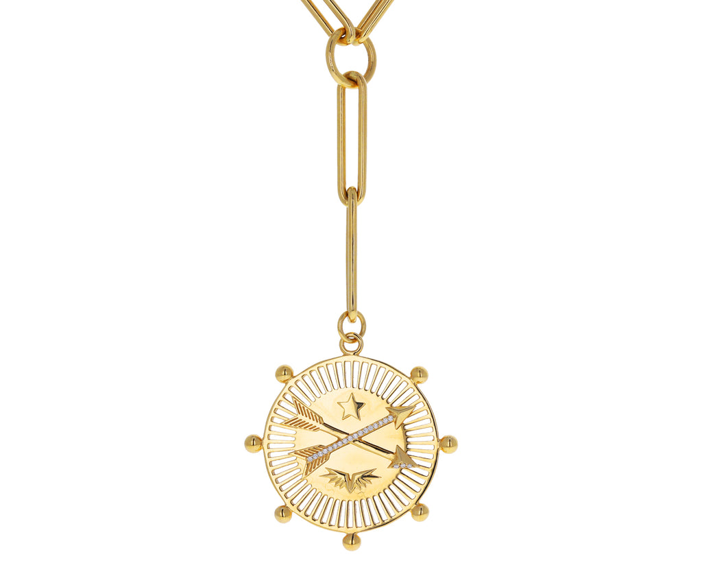Foundrae Extended Clip Chain with Large Passion Medallion Necklace