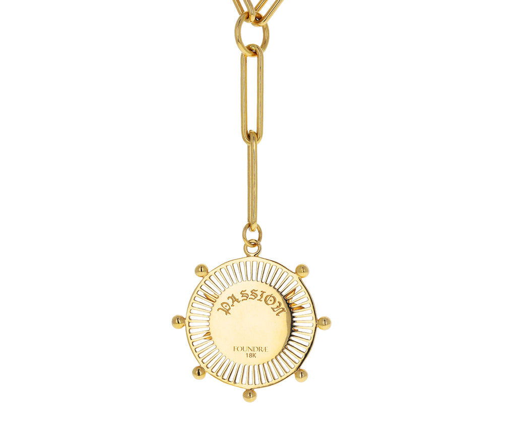 Foundrae Extended Clip Chain with Large Passion Medallion Necklace Back