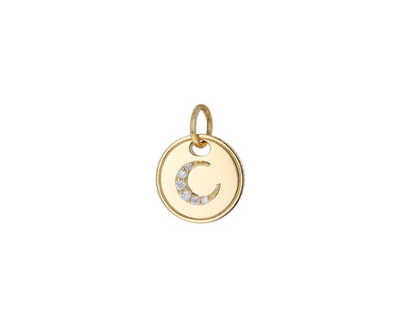 Diamond Crescent Mini Coin Charm Pendant ONLY