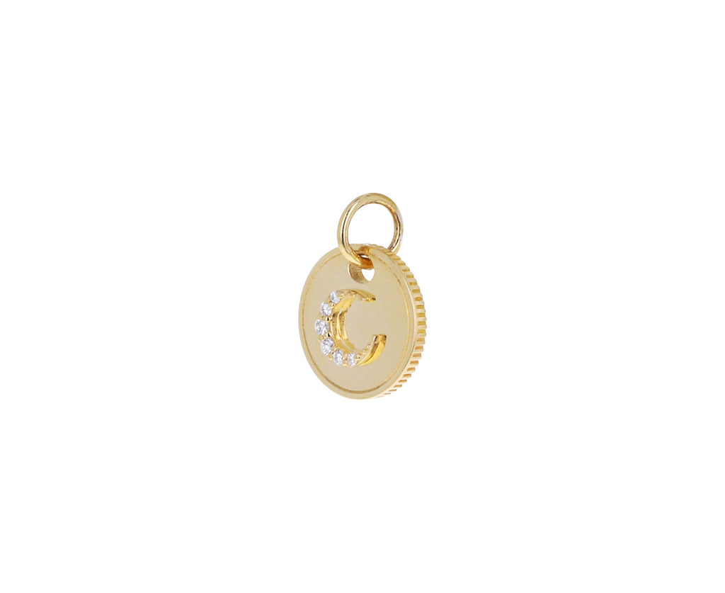 Diamond Crescent Mini Coin Charm Pendant ONLY