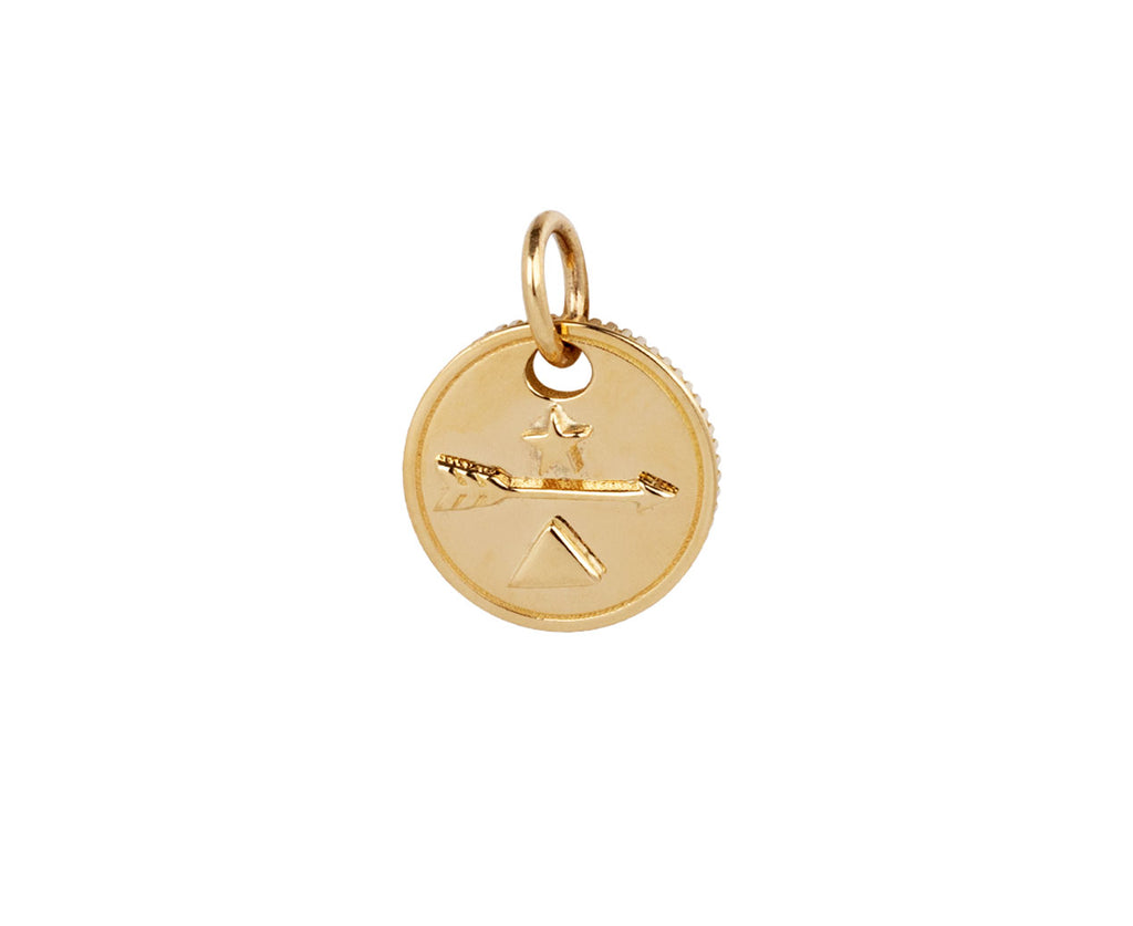 Foundrae Jewelry Dream Mini Coin Charm 18K Yellow Gold Pendant