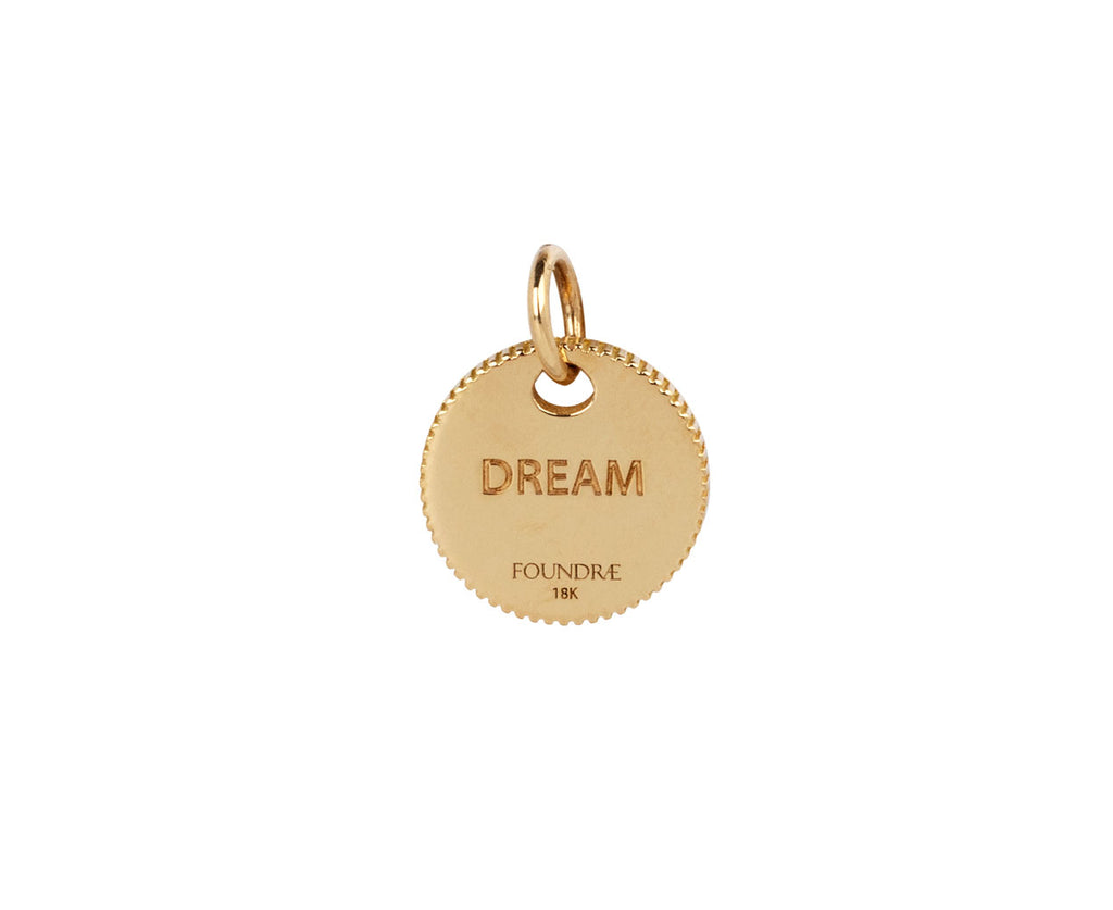 Foundrae Jewelry Dream Mini Coin Charm 18K Yellow Gold Pendant Back