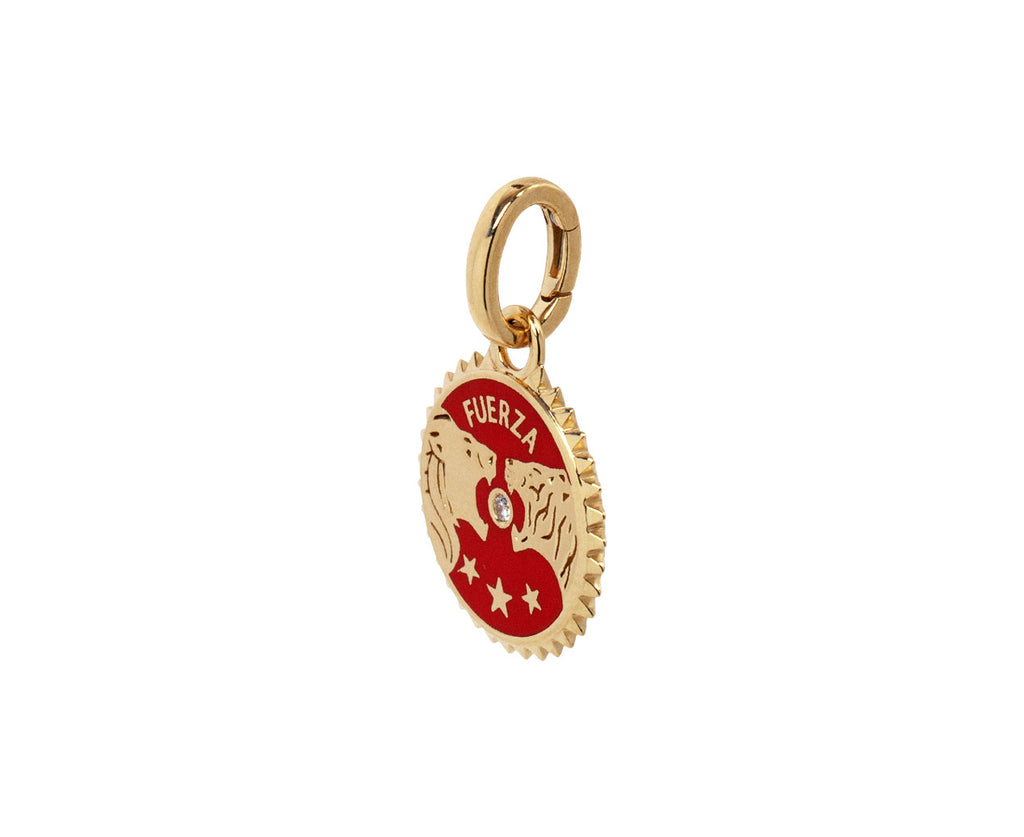 Foundrae Petite Enamel Solar and Lunar Strength Medallion ONLY Side View