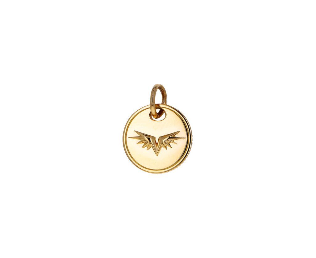 Foundrae Wings Mini Coin Charm Pendant 