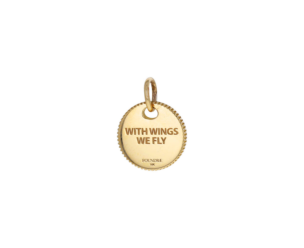 Foundrae Wings Mini Coin Charm Pendant Back