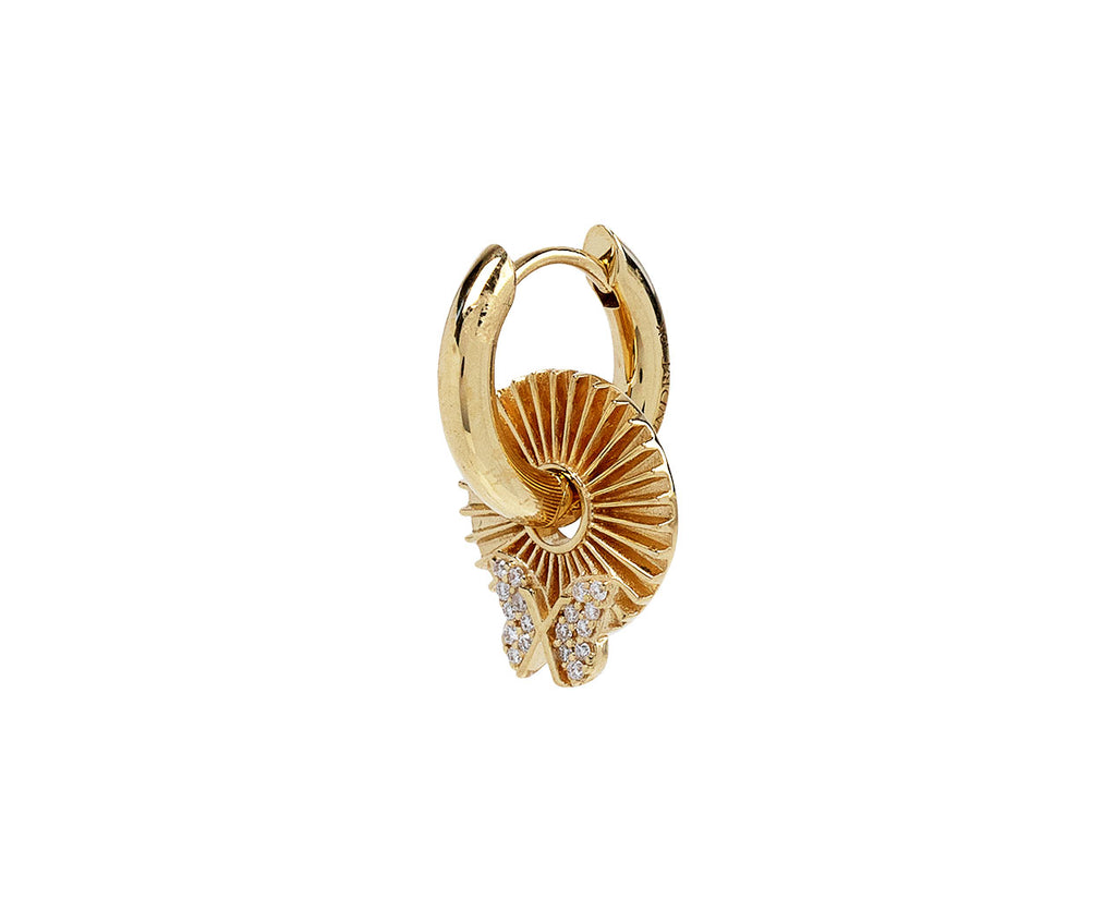 Foundrae Diamond Reverie Symbol Disk Charm ONLY On Hoop Side View