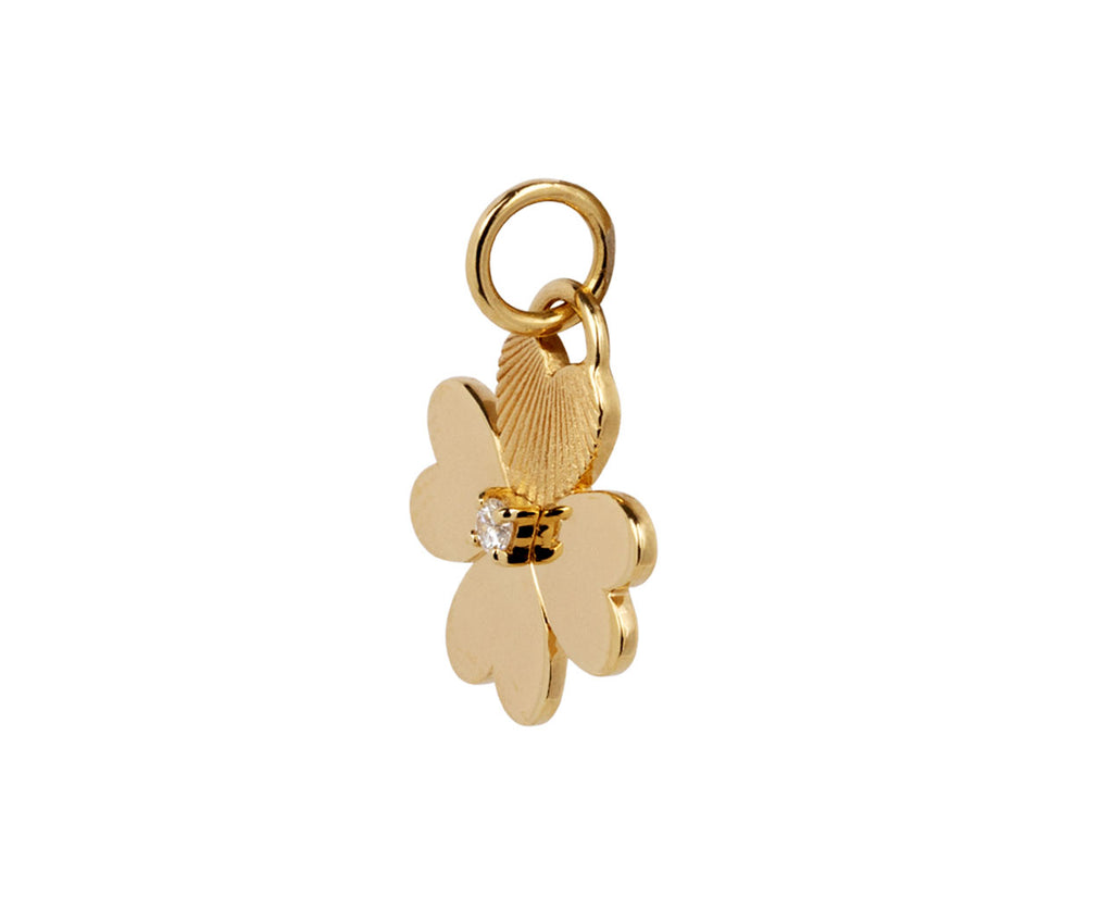 Foundrae Mini Four Heart Clover Medallion Charm ONLY Side View