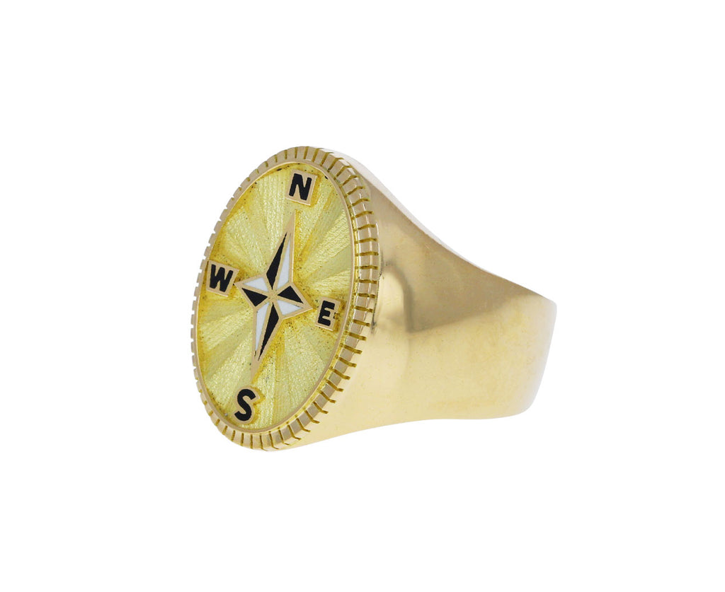 Foundrae Jewelry Internal Compass Signet Ring