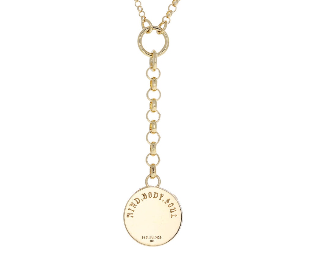 Foundrae Mixed Belcher Chain and Baby Mind, Body, Soul Medallion Necklace Back