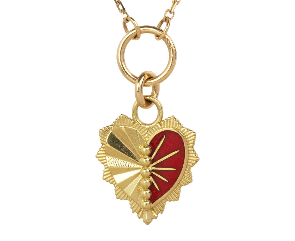 Red Enamel Heart Love Token Pendant Necklace - TWISTonline 