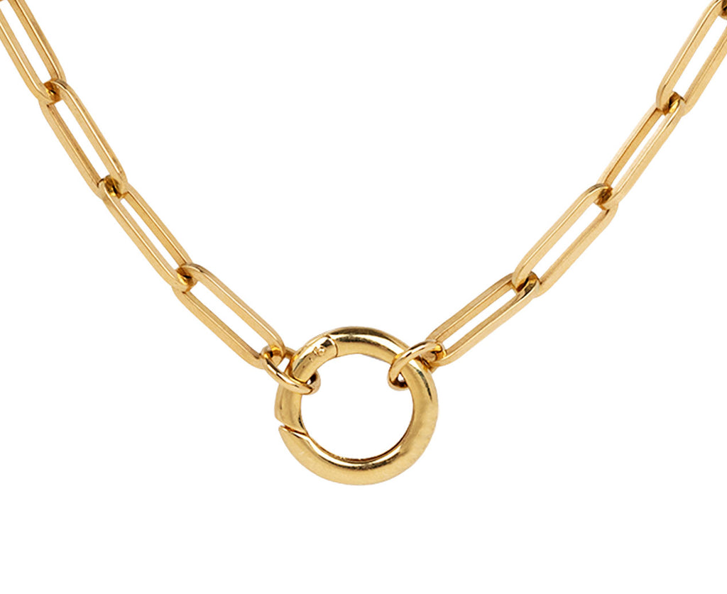 Foundrae Classic Fob Chain with Chubby Annex Link Necklace Close Up