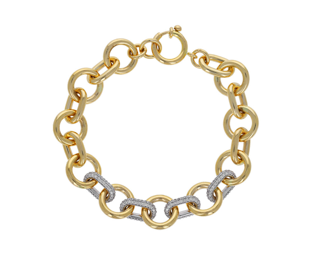 Mixed Diamond Link Chain Bracelet