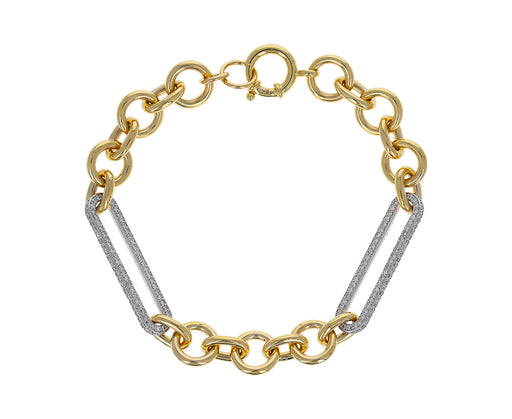 Diamond Link Midsize Mixed Clip Chain Bracelet