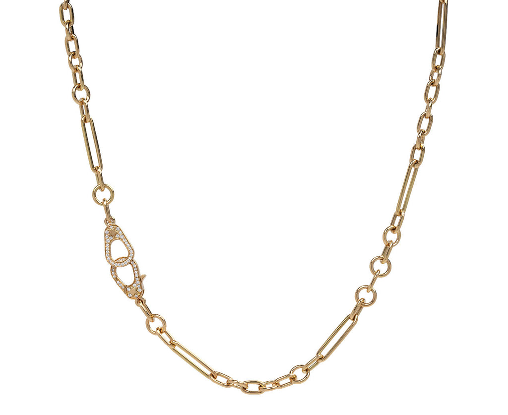 Foundrae Small Mixed Clip Chain Diamond Sister Hook Necklace
