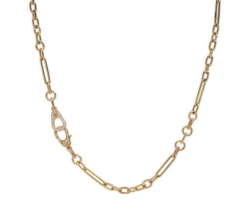 Foundrae Small Mixed Clip Chain Diamond Sister Hook Necklace
