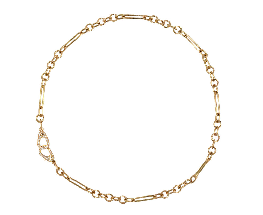 Foundrae Small Mixed Clip Chain Diamond Sister Hook Necklace Full Necklace