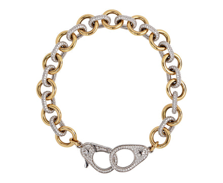 Foundrae Midsized Mixed Link Diamond Chain Bracelet