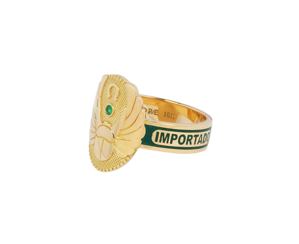 Foundrae Green Enamel Protection Cigar Band Side View