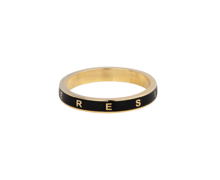 Foundrae Jewelry Black Enamel Thin Resilience Stacking Ring