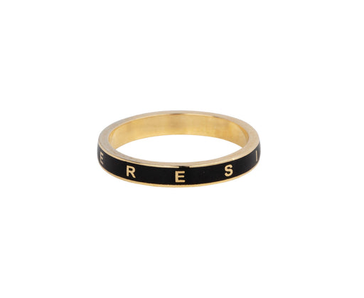 Foundrae Jewelry Black Enamel Thin Resilience Stacking Ring