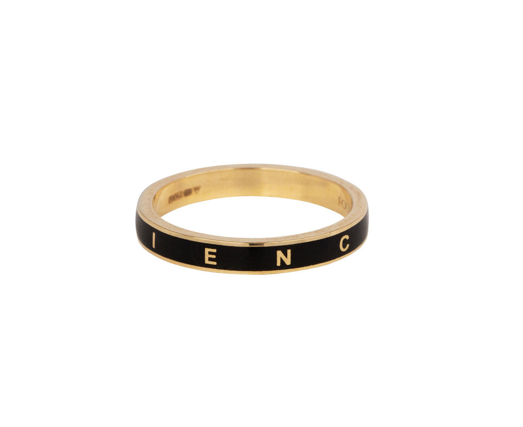 Black Enamel Thin Resilience Stacking Ring