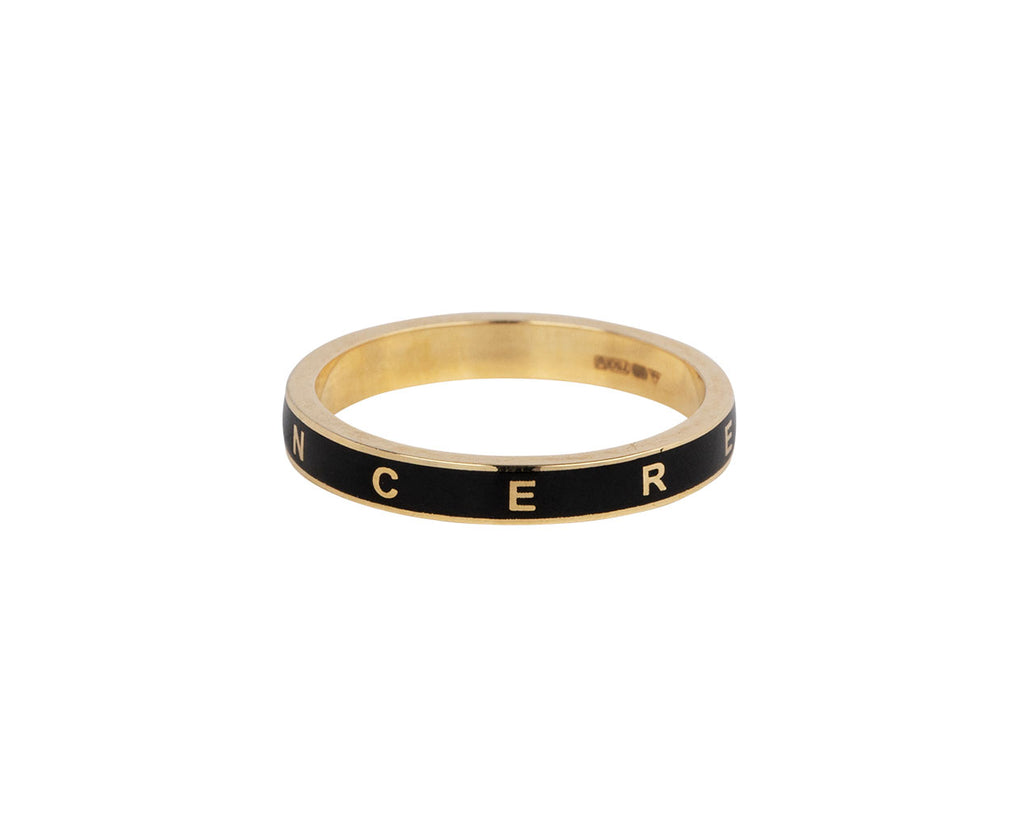 Black Enamel Thin Resilience Stacking Ring