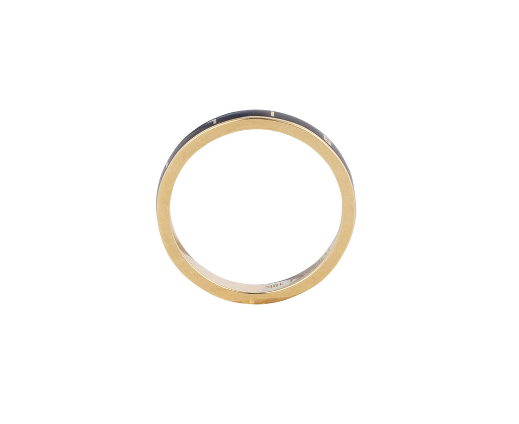 Black Enamel Thin Resilience Stacking Ring