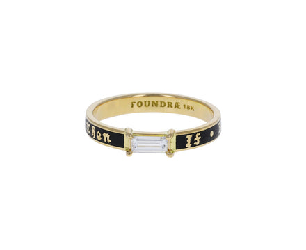 Black Enamel If Not Now When Baguette Diamond Band