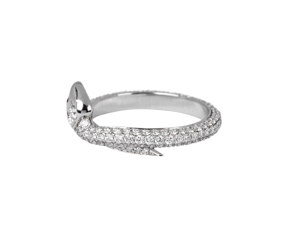Foundrae Pave Diamond Single Snake Bookend Band Side View