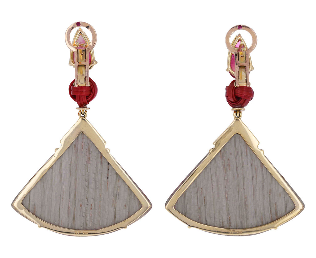 Tourmaline Marquetry Fan Earrings