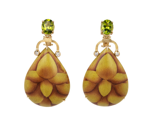 Silvia Furmanovich Marquetry and Peridot Earrings