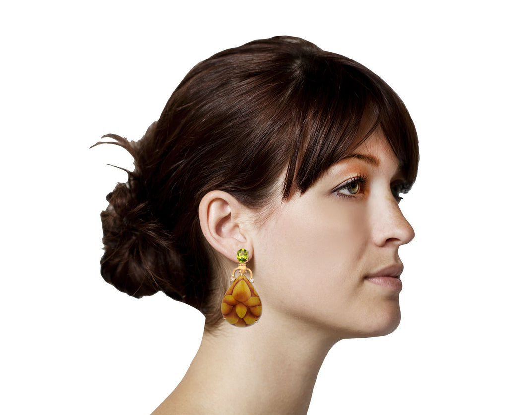 Silvia Furmanovich Marquetry and Peridot Earrings Profile