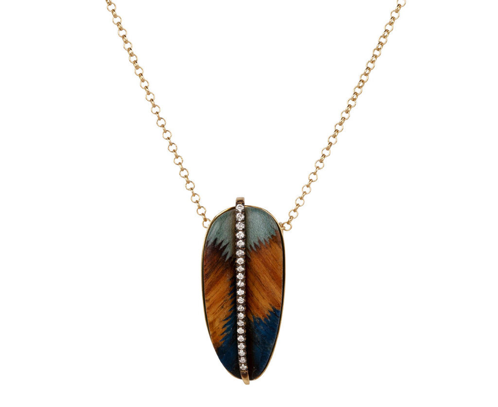 Blue outlet feather necklace