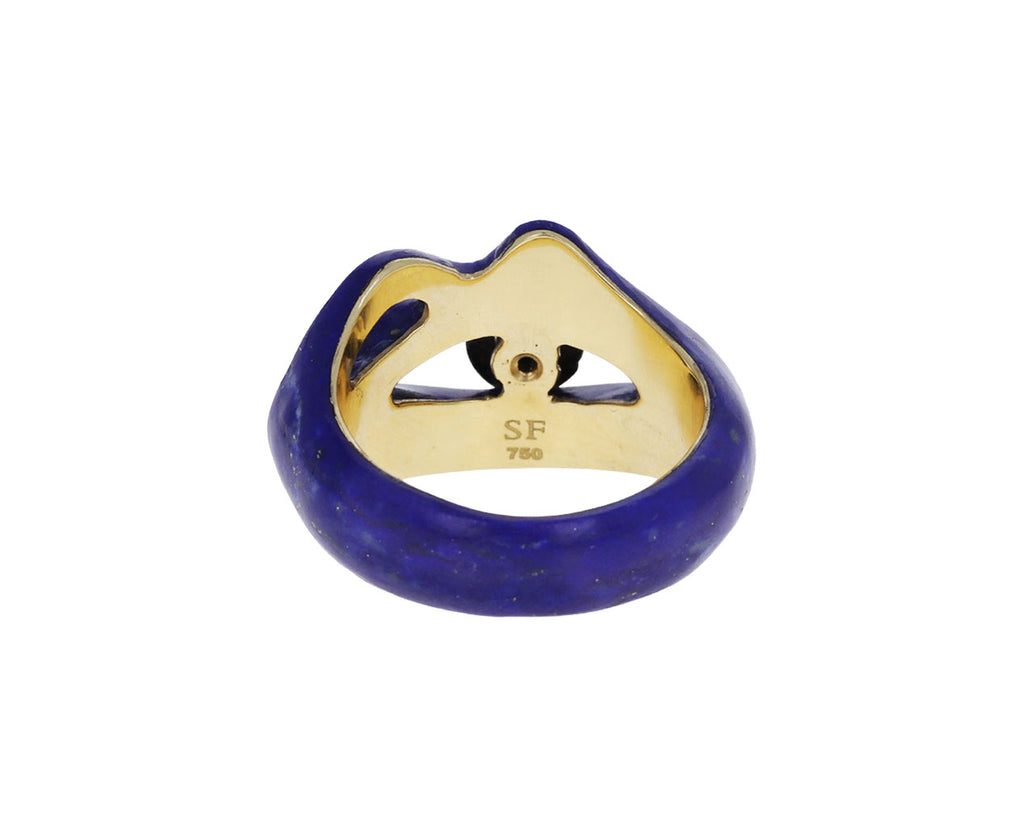 Lapis, Onyx and Diamond Eye of Horus Ring