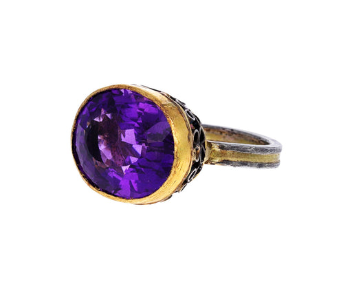 Oval Amethyst Basket Ring