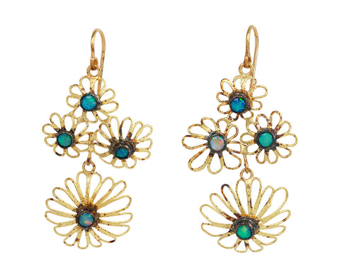 Flowery Opal Earrings