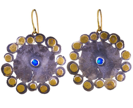 Large Flat Flowery Opal Squash Earrings - TWISTonline 